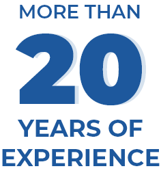 more than 20 years experience logo